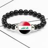 Unique Asian Country Flag Beaded Stretch Bracelet Handmade Mixed Material Unisex