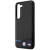 Чехол для Samsung Galaxy S23 Plus BMW Кожаный Карбоновый Черный