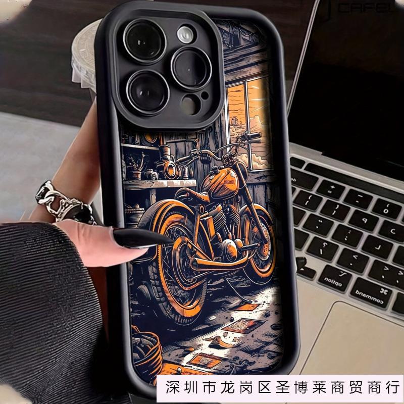 Ретро-мотоцикл для чехла на мобильный телефон Apple iPhone11/12/13/14/15PRO Apple 16Pro Max