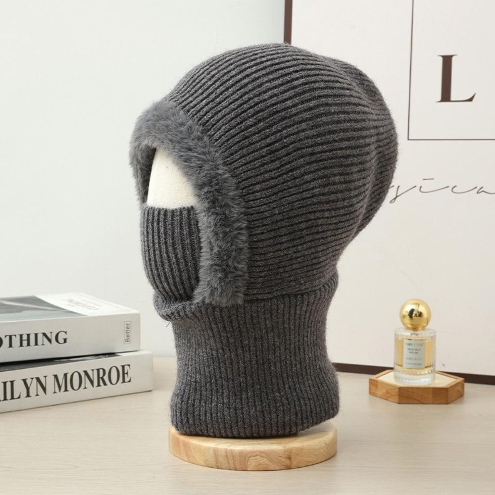 New Windproof Pullover Hat Keep Warm Cold Proof Face Mask Velvet Lined Cycling Hats Women/Men