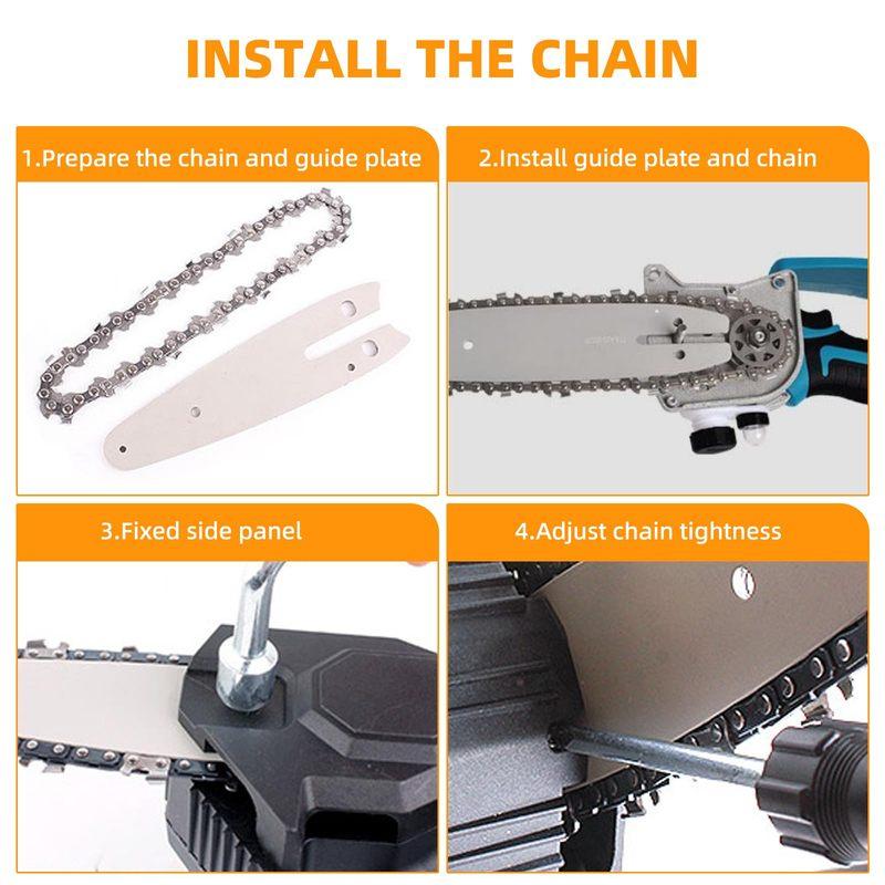 1/4 Chainsaw Chain 4Inch Mini Steel Chainsaw Chains Electric Chainsaws Accessory Chains Replacement Mini Electric Chainsaw