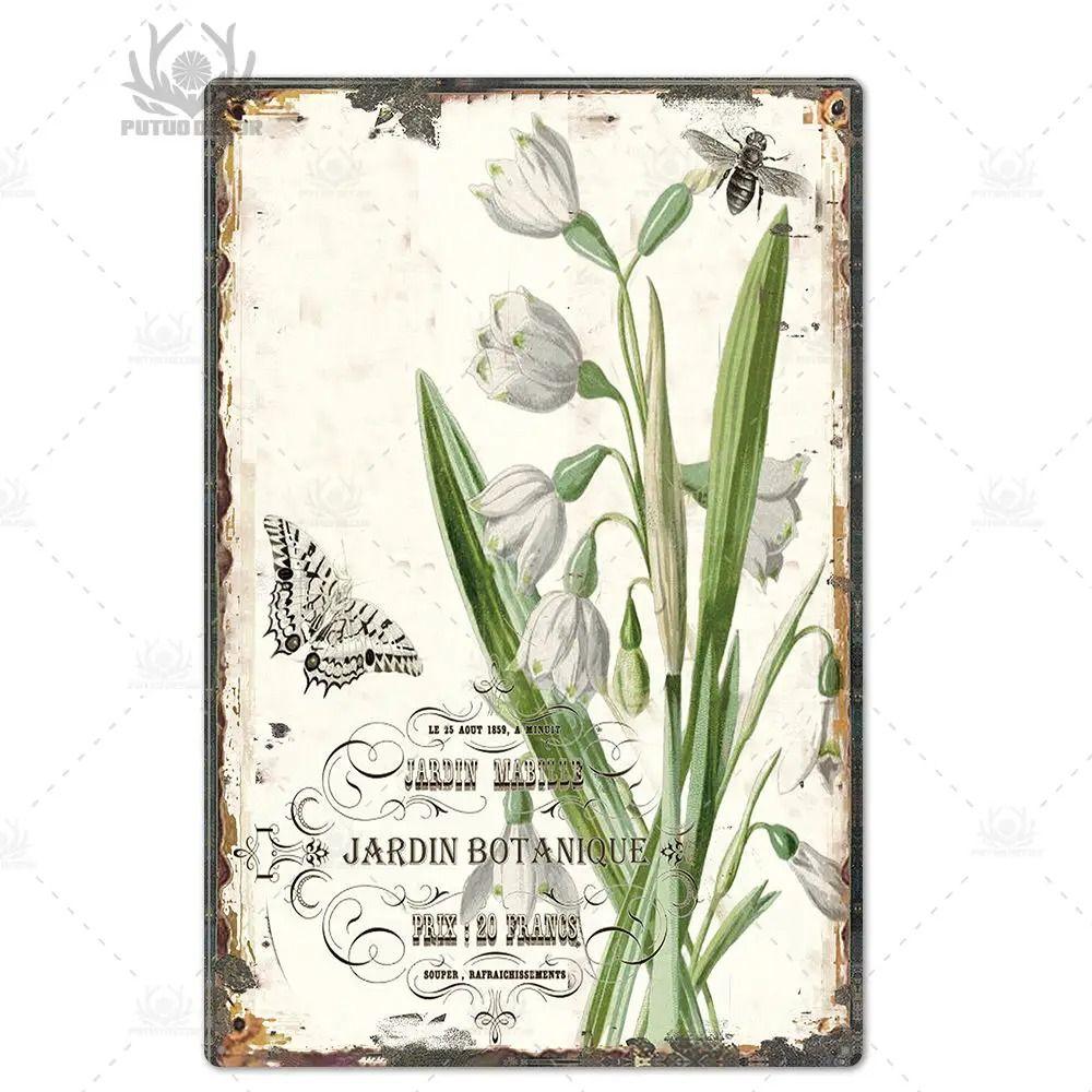 Оловянная вывеска в прованском стиле, французское деревенское металлическое настенное искусство 20x30 см