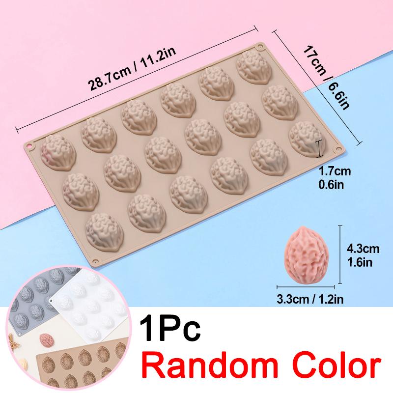 4/18-Cell Walnut Design Mousse Mold Pecan Pistachio Silicone Chocolate Mould Kitchen Bakeware Cake Decor Dessert Baking Tools