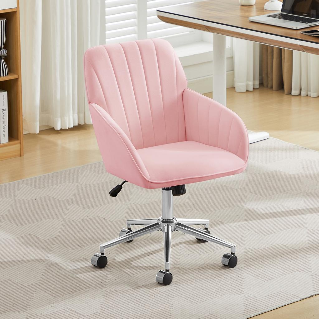 Height-adjustable office swivel chair for home and bedroom, ergonomic swivel chair with backrest, suitable for long sitting.