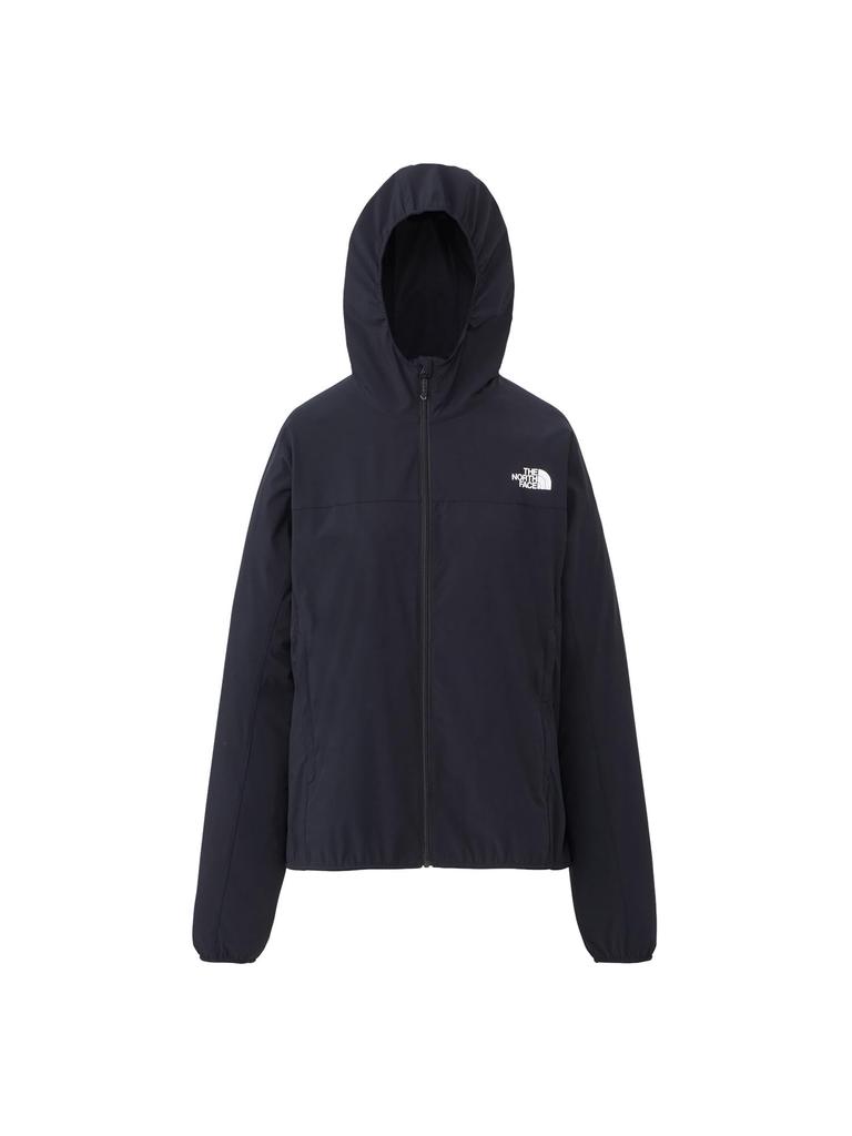 North Jacket Mountain Soft Shell Hoodie Water Repellent Stretch Lightweight Black L [The Face] Women's [SS24]