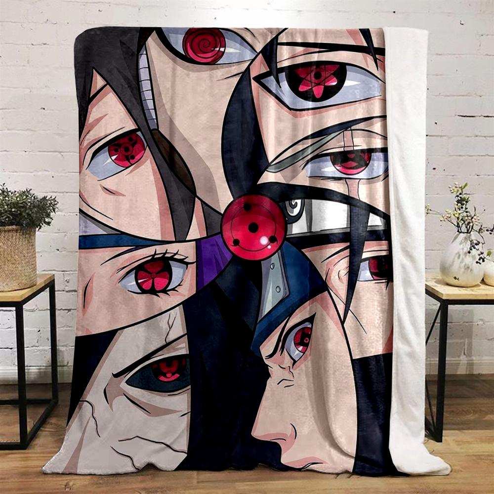 Sharingan Eyes Anime Design Flannel Blanket for bedroom, living room, sofa, and nap sofas.