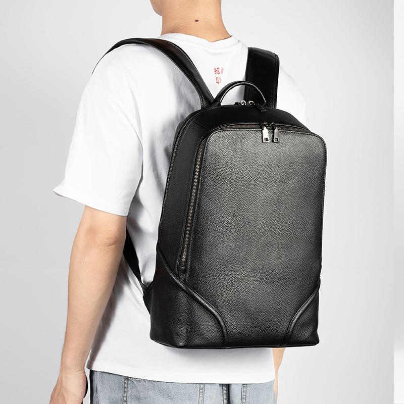 Мужской рюкзак из натуральной кожи, деловая сумка для компьютера, рюкзак большой емкости, модный многофункциональный рюкзак