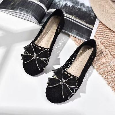 Корейская ходьба Повседневная Легкая Женская Обувь Распродажа Летние Слипоны Полые Удобные Плоские Оригинальные Женские Сетчатые Дышащие Туфли