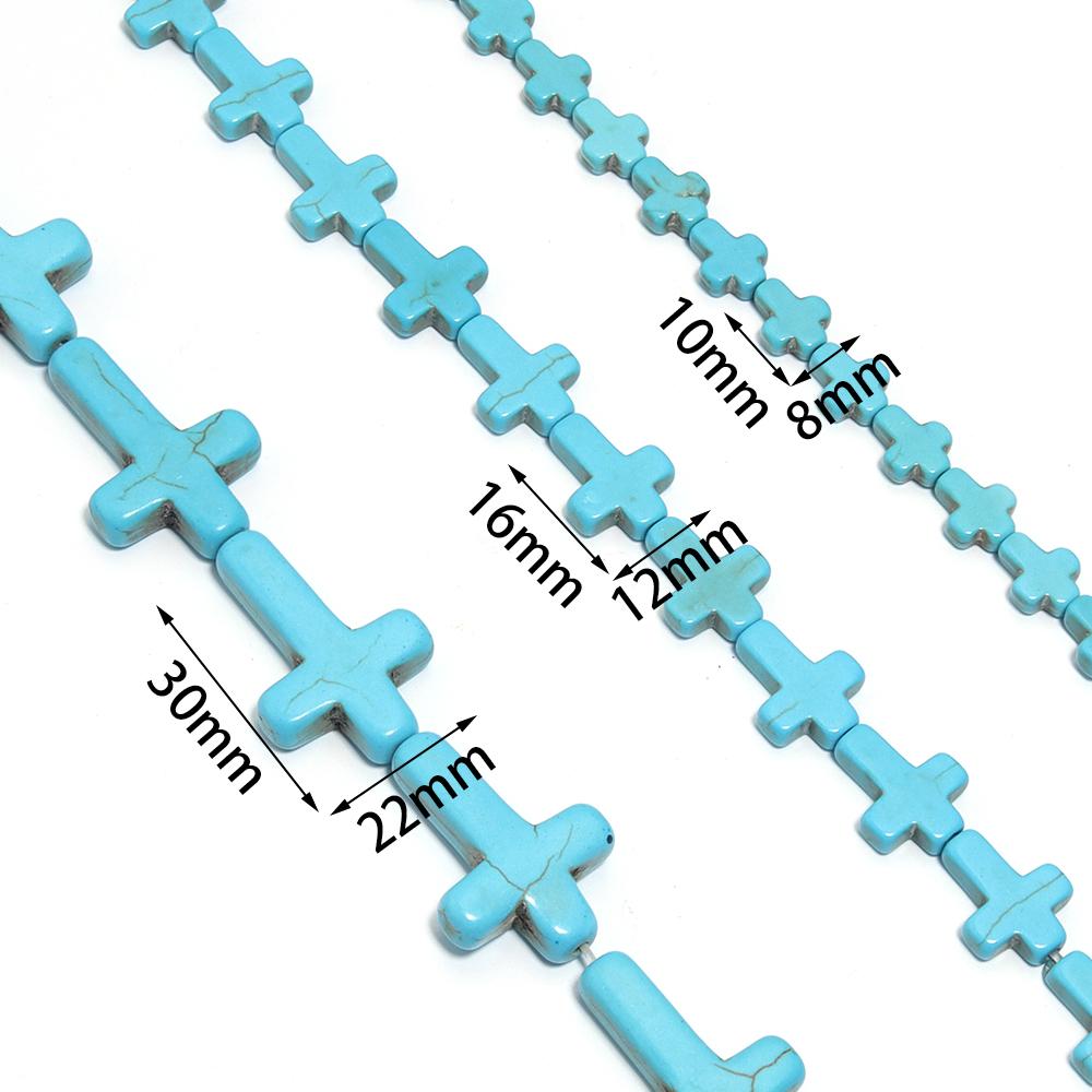 1 Strand 38cm Natural Stone Beads Colorful Charm Cross Shape Turquoise Beads For Necklace Earrings DIY Jewelry Making Wholesale