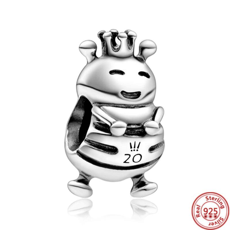 925 медь Милая серия животных Кошка Собака Слон Единорог Птица Подвеска Бусины удачи Подходят для оригинального браслета с шармами Pantaro DIY Циркон