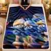 Flannel BlanketSmurfs cute Warm Soft Throw Blanket for Indoor Sofa Bed Living Room Use