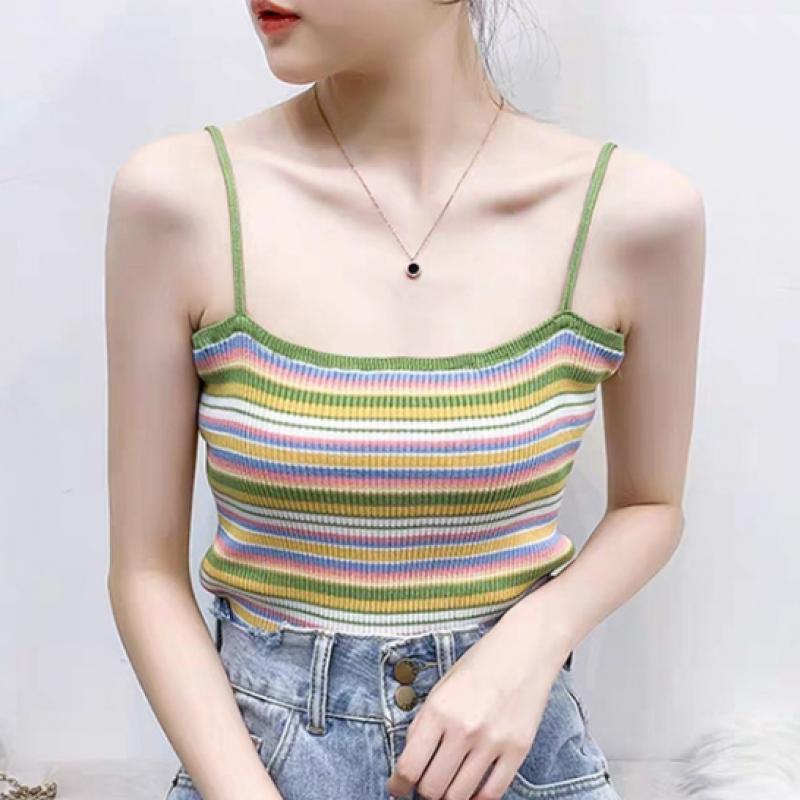 Shop Women Vacation Rainbow Strap Top Won Wsh Weae256