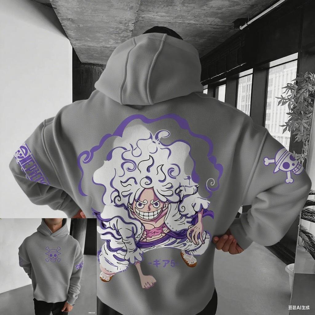 Аниме Худи Ван Пис Луффи Гир 5 Ника Мужчины Женщины Уличная Одежда Хлопковая Толстовка Оверсайз Повседневный Пуловер Графический Худи