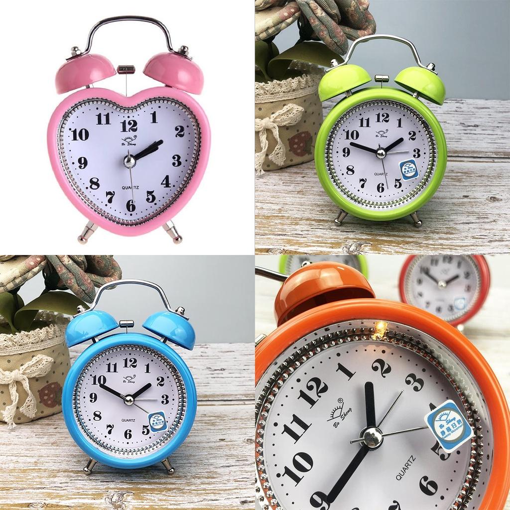 3in Fashionable Personalized Metal Bell Alarm Clock With Night Light Suitable For Students