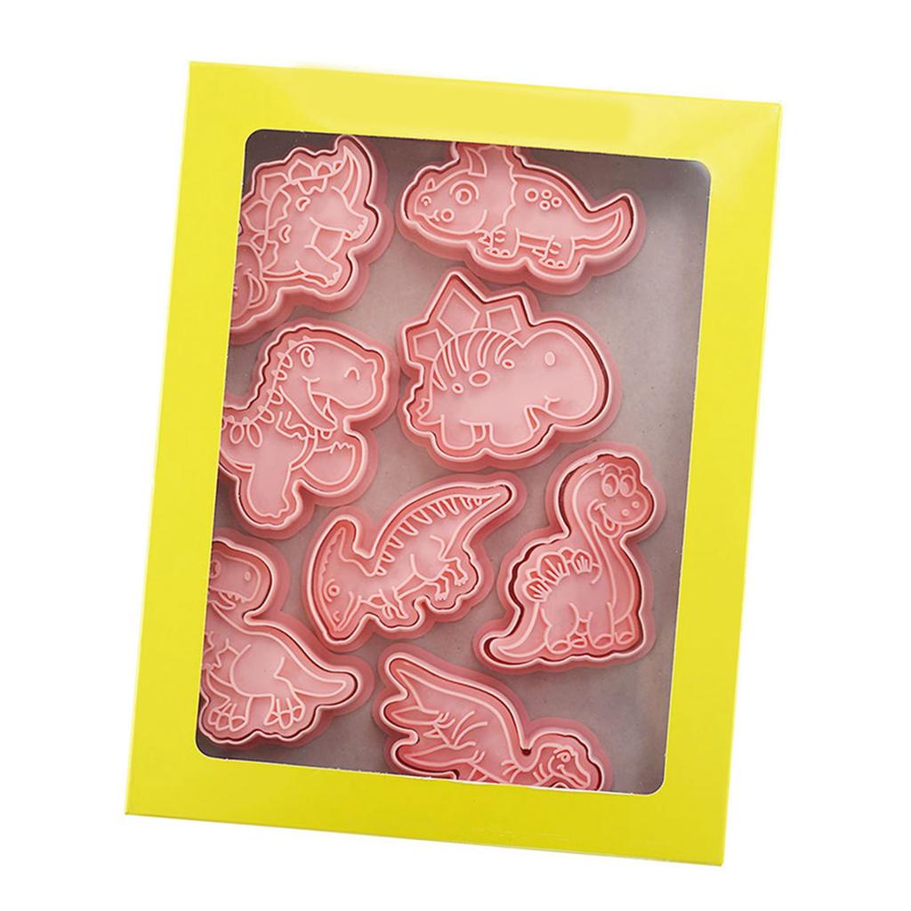 Dinosaur Cookie Mold Cute Food Grade Plastic 3D Animal Baking Cutter for Biscuits Cakes Desserts Crafts