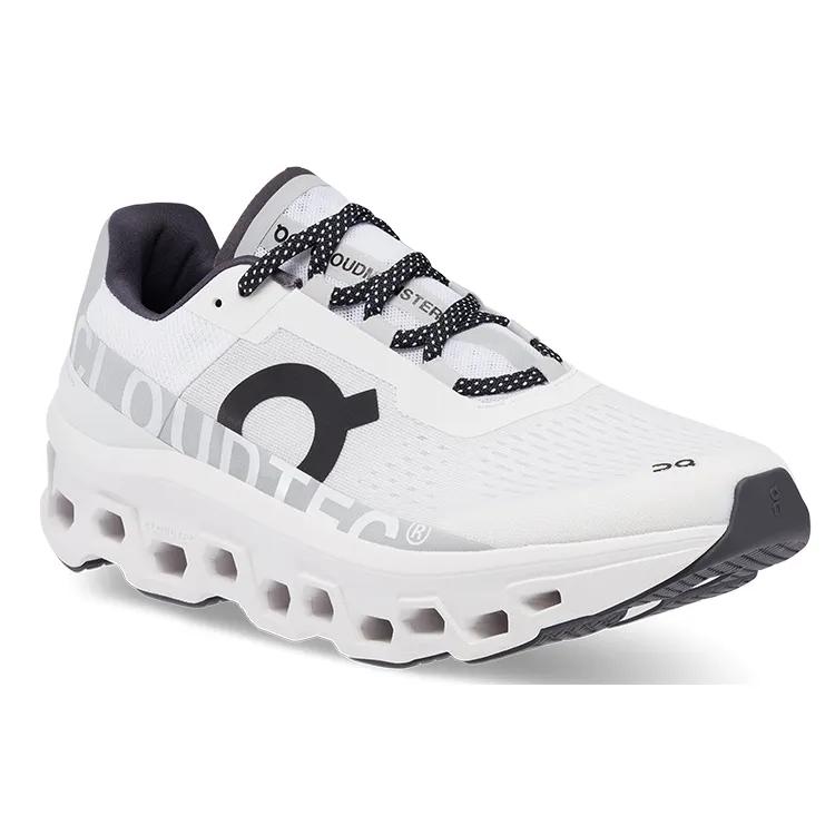On Cloudmonster Fabric Breathable Low top Carbon Plate Long Distance Running Shoes Men's Pure White (Unisex) Running Shoes 61.98434