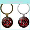 Классическая эмблема пожарного Брелок-подвеска с временным камнем Стильный металлический брелок