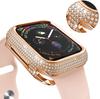 Алмазный корпус для Apple Watch 45 мм 41 мм 44 мм 40 мм Серии 9 8 7 6 5 4 3 SE Роскошный алмазный защитный чехол Оболочка iWatch