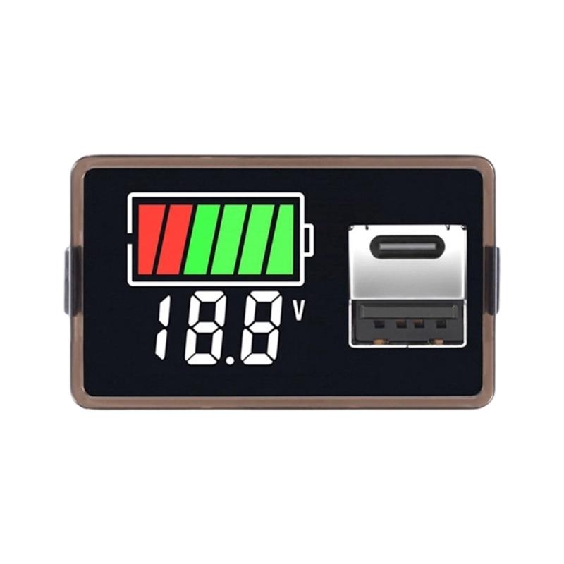 USB/Type C Port Battery Charge Indicator Meter For Leads Acid Lithiums Batteries Real Time Voltages Monitoring Devices