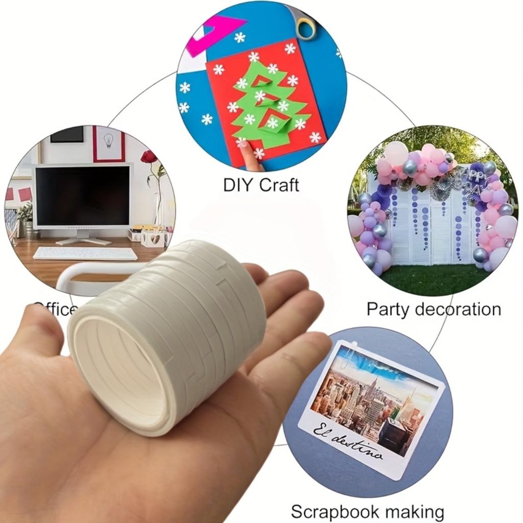 10 Rolls Transparent Double-Sided Tape 5.0 Meters per Roll Clear Adhesive for Crafting Office Mounting Scrapbooking Gift Wrapping Household Use