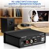 AIYIMA Headphone Amplifier Headphone Output Conversion Analog Desktop Audio Converter 5V 24Bit 192kHz DAC-A2 PC-USB/Optical/Coaxial Input, RCA/3.5mm