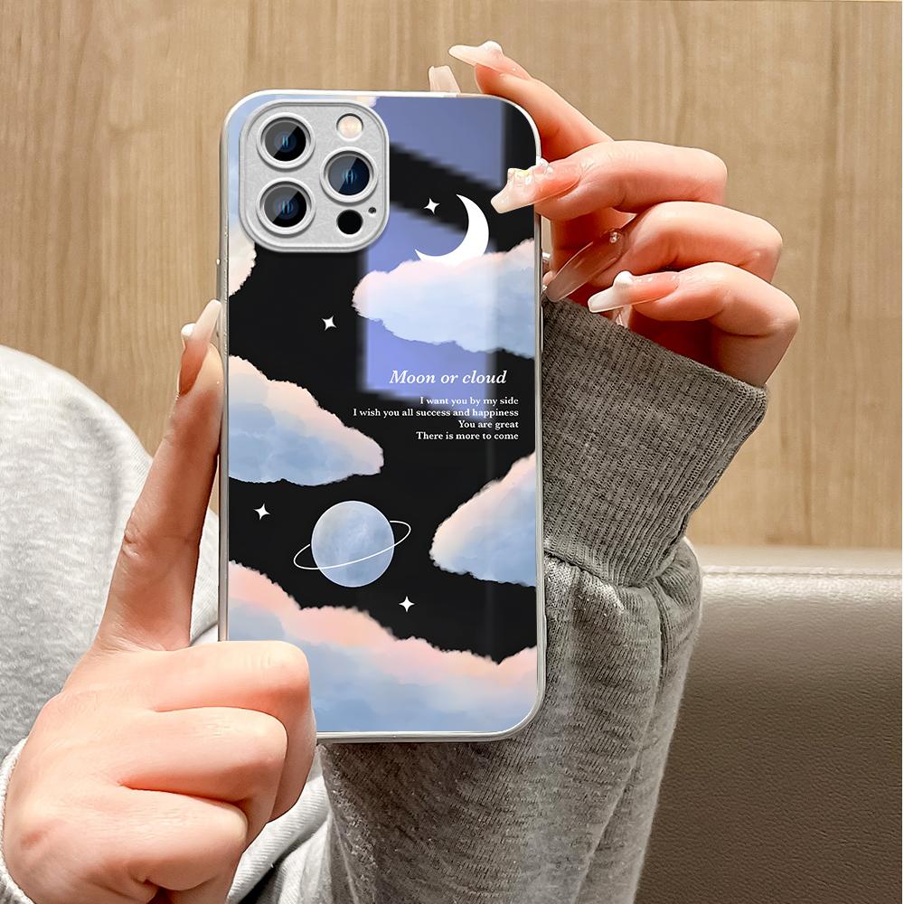 Чехол для телефона Cloud Butterfly с металлическим лаком, закаленное стекло, противоударный чехол для Huawei Honor iPhone OPPO Realme OnePlus Xiaomi Redmi Samsung Vivo