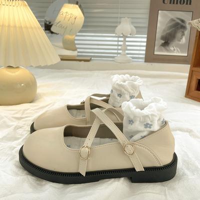 Нишевые маленькие кожаные туфли с круглым носком, женские летние туфли на плоской подошве с мягкой подошвой, британские ретро французские туфли Мэри Джейн, студенческие Jk с юбкой