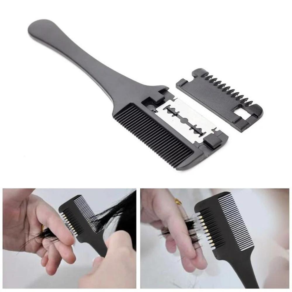 1 Pcs Trimmer Black Handle New Hair Razor Cutting Thinning Comb With Blades DIY Hair Care Hair Brush Professional