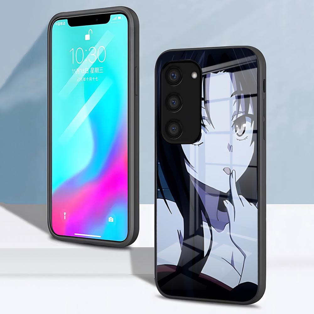 Чехол для телефона H-high Sschool D-D Kuroka для Samsung S26 S25 S24 FE S23 S22 S21 Plus S20 Ultra Note20Ultra Черная стеклянная крышка