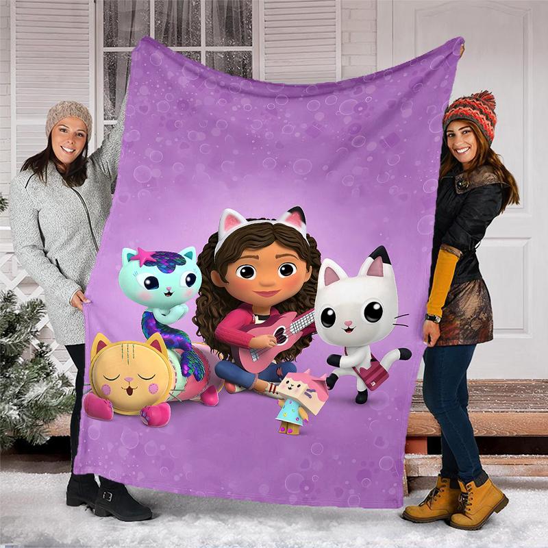 Gabby's Dollhouse Theme Printed Blanket - Perfect for Couch, Bed, Travel & Outdoor Use | Machine Washable, Cozy & Durable.