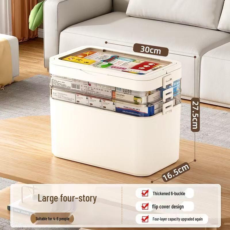 Medicine Large Transparent Capacity Multilayer Storage Box For Home Use