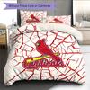St.Louis Cardinals Pattern Bedding Quilt Set  Home Decoration  Gift (1 * duvet cover + 2 * pillowcase  without core)