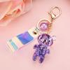 Car Charm Cartoon Backpack Pendant Acrylic Key Fob Liquid Keyring Glitter Bear Quicksand Keyring