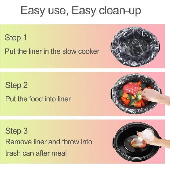 16 Oz Mini Crocpot Slow Cooker Liners, Disposal Plastic Bags, Compatible with Qvin 0.65Qt Slow Cooker, 20 OZ Croc-pot, KOOC small 0.65-Qt, Betty