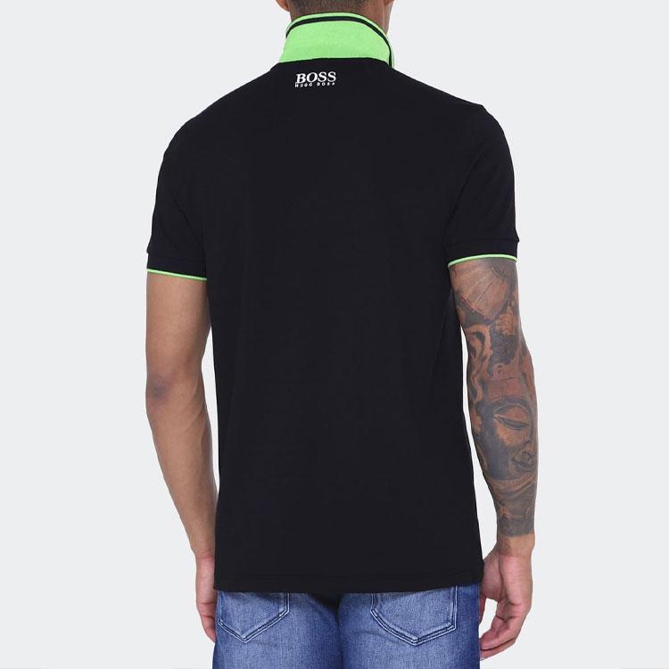 HUGO BOSS Polo Shirts Men's Black Polo Collar Moderate Straight Fit 50326299-001