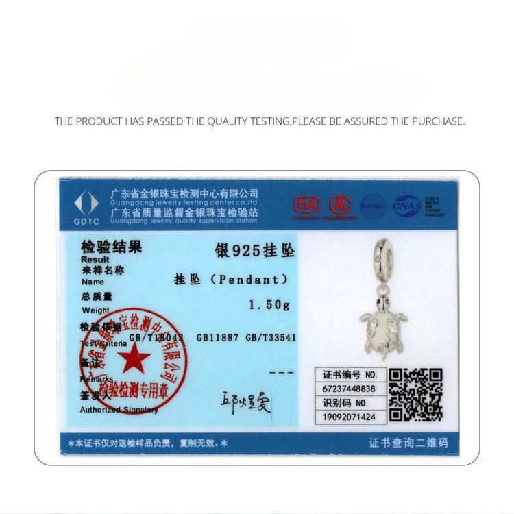 Luminous Stone Turtle Diy Pendant Accessories, Mysterious Retro Pattern S925 Sterling Silver Beads