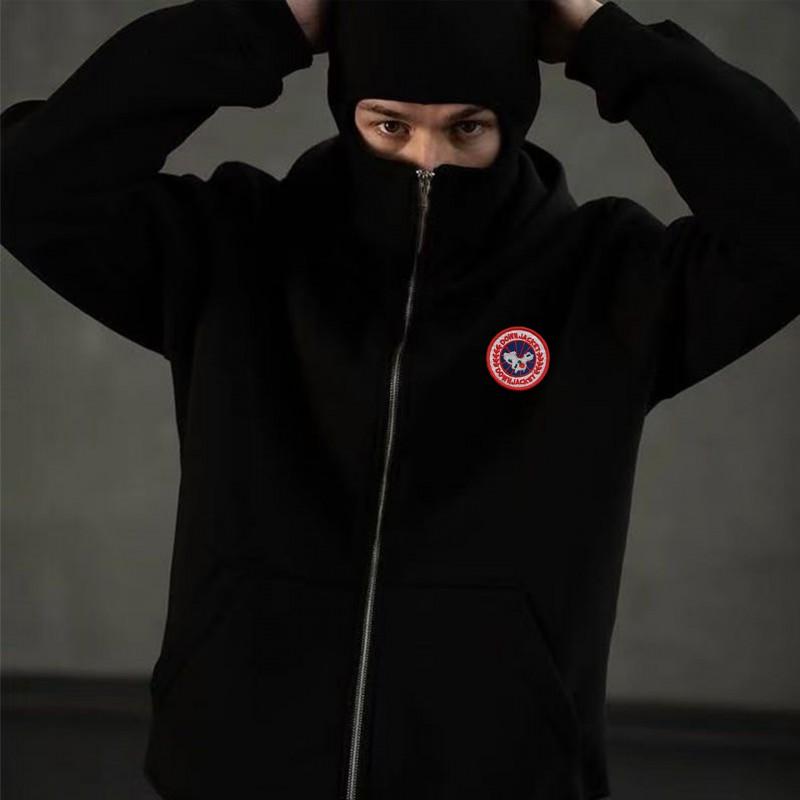 2025 Mens Loose Fit Hooded Sweatshirt Streetwear Badge Embroidery Casual Top