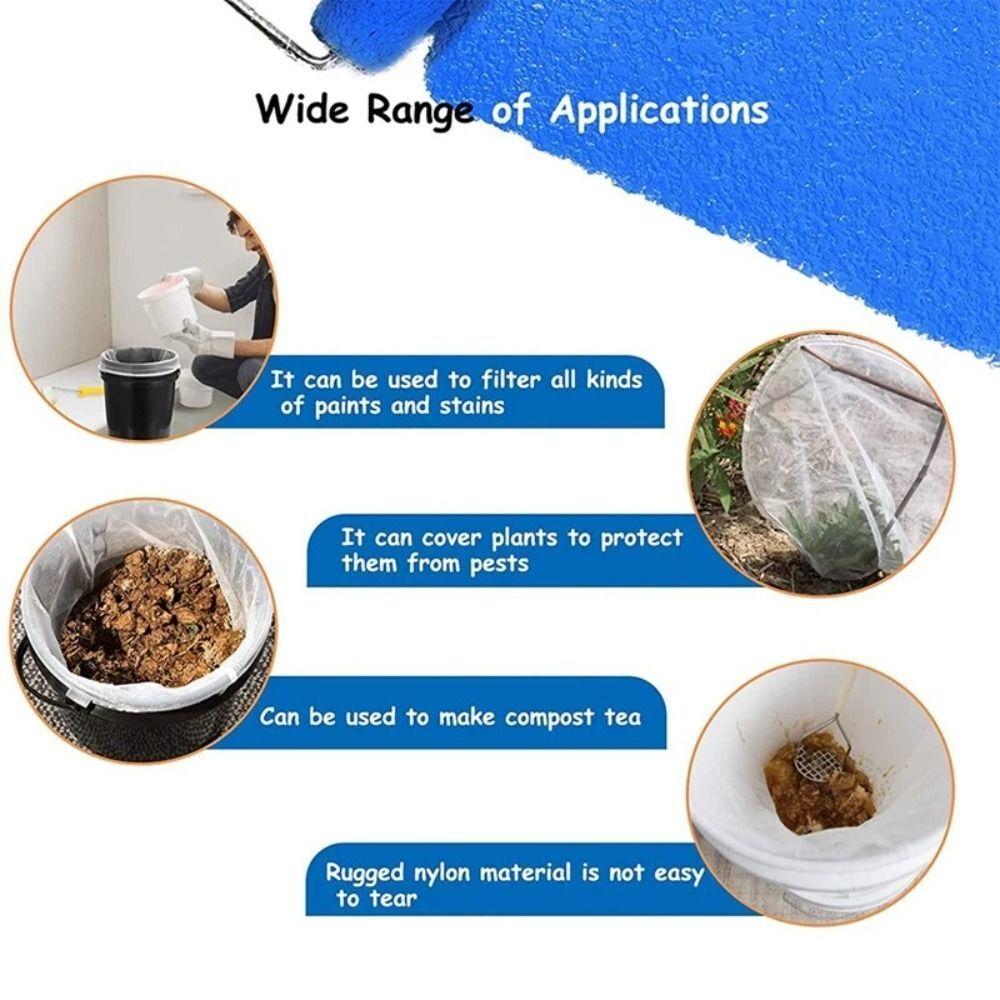 5Pcs Dacron Paint Strainer Bags Top Opening Filter Bag New Paint Screen Net