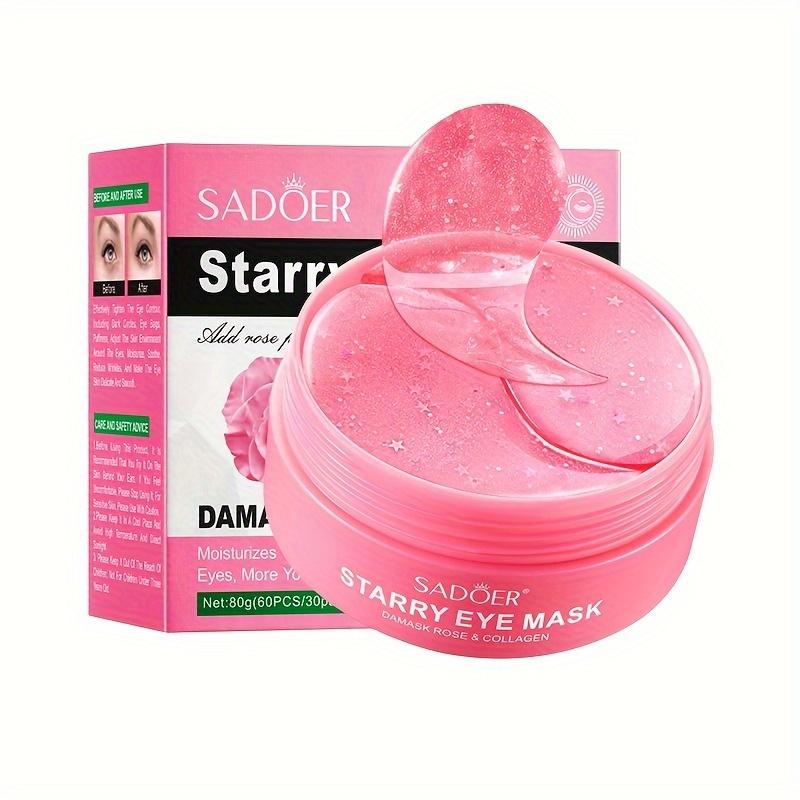 60 шт. SADOER Rose Starry Collagen Eye Mask Anti Dark Circles Remove Eyes Bags Увлажняющие укрепляющие патчи для глаз Уход за кожей вокруг глаз