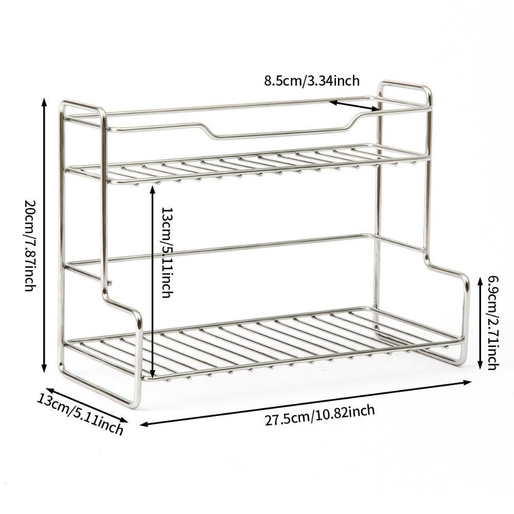 Versatile Kitchen Organizer Rack 2 Layer Spice Shelf New Storage Basket  Bathroom