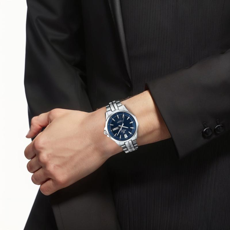 Casio EDIFICE индикатор даты солнечный кварцевый механизм стальной ремешок японские и корейские часы 42,5 мм мужские часы синий циферблат EFB-105SBD-2A
