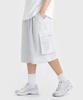 LEMAIN SECOND Bermuda Wide One-Pleat Cargo Sweat Shorts [White Melange]