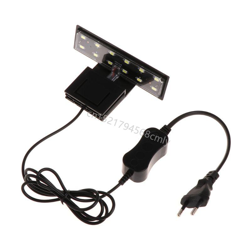LED Aquarium Light Clip On for Nano Fish for Tank Lamp White Lighting Fit for 0.08-0.24 Inch Thickness Wall 220V 6W 12 B 6XDE