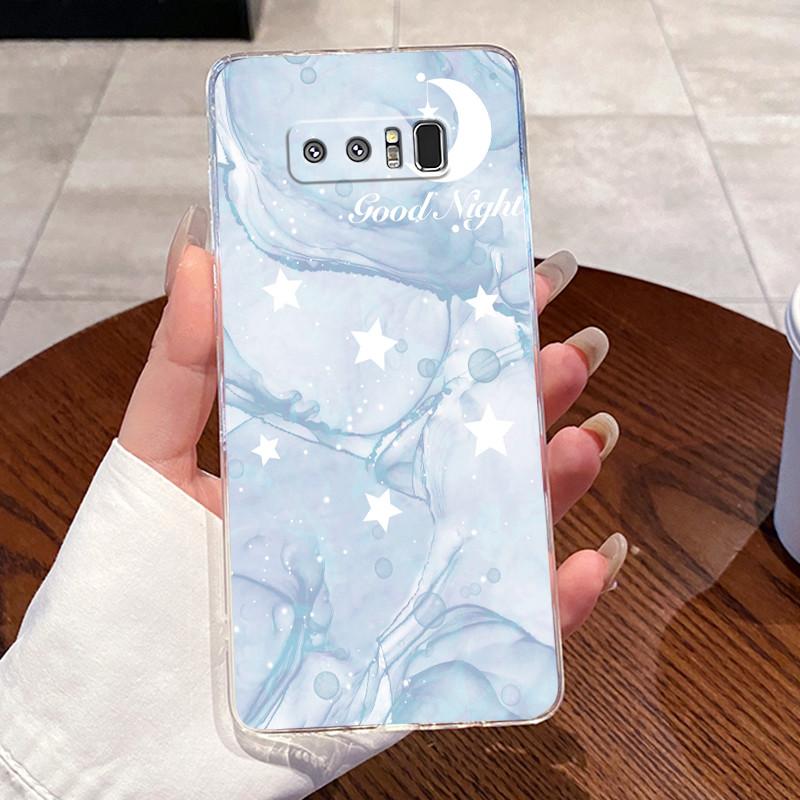 Casing For Samsung Galaxy Note 8 Note 9 Case Aesthetic Fashion Cute Cat Cartoons Soft Silicone Back Cover Transparent Phone Case