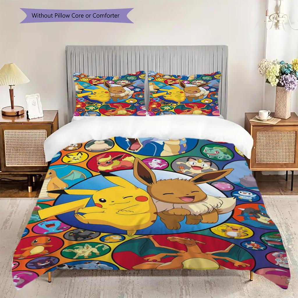 Pokemon Adventure Vibrant Set Threepiece Set 1 Duvet Cover 2 Pillowcase Without Core Christmas Birthday Gift Duvet Cover And Pillowcase
