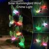 Solar Powered Hummingbird Wind Chime Lamp, Courtyard Solar Wind Chime Lamp, Landscape Lamp, Courtyard Lamp