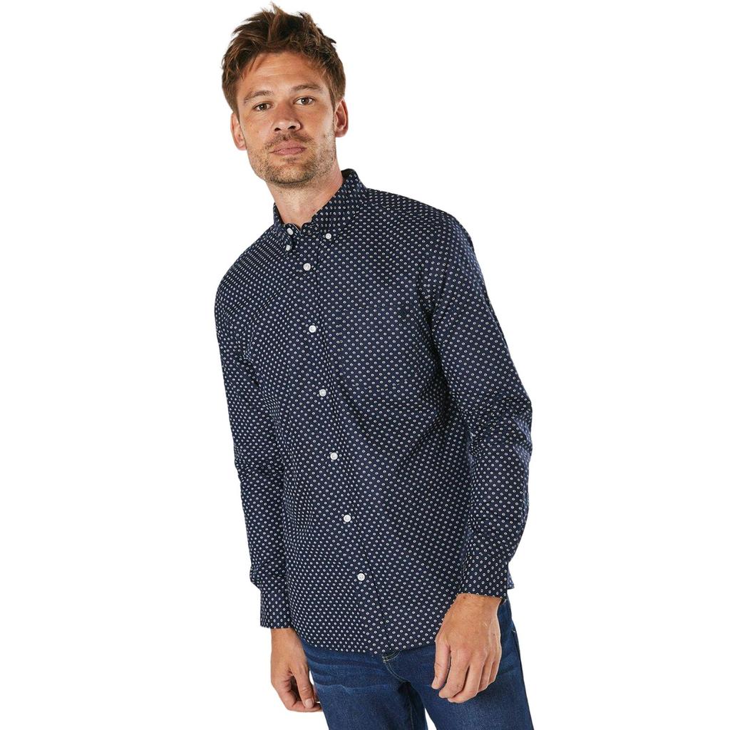 Maine Mens Geometric Long-Sleeved Shirt