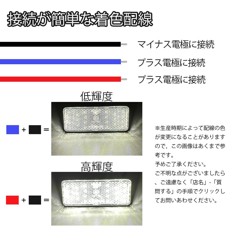 Светодиодный отражатель Отражатель Квадратный Боковой габаритный огонь прицепа Задний габаритный огонь Указатель поворота Задний фонарь Белый Комплект из 2 шт.