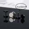 Screw-On Titanium Steel Stud Earrings: Minimalist 2025 Trend for Men & Women, Influencer Style, Black Single Earring