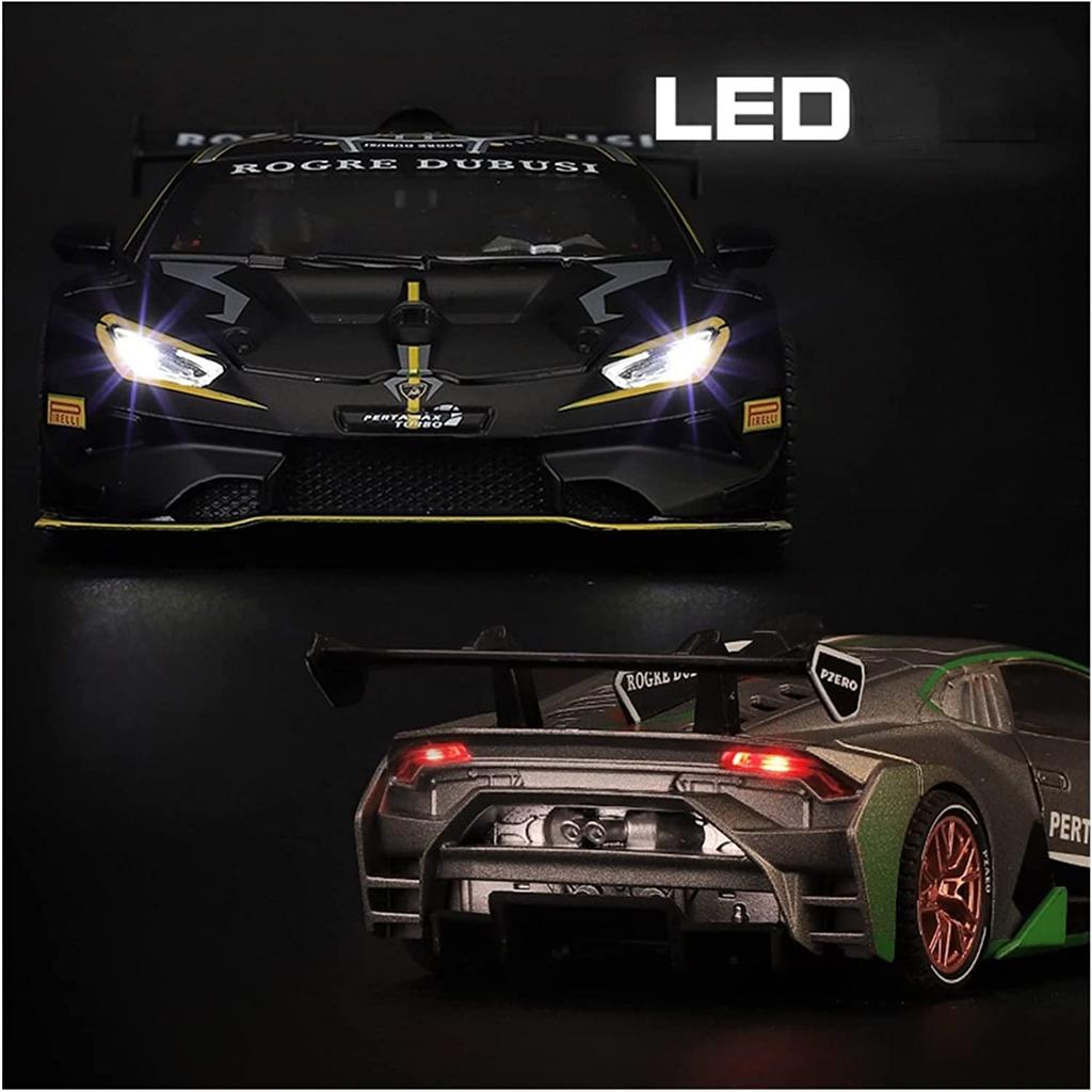 Масштаб 1/32 Lambo Huracan ST EVO, литая под давлением модель автомобиля, игрушечный автомобиль с откатным механизмом, звуком и светом для детей, коллекция подарков для мальчиков и девочек